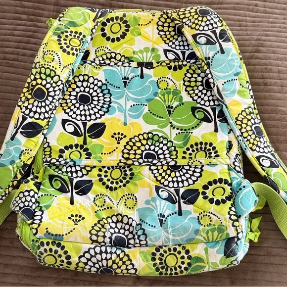 Vera Bradley Limes Up Qulited Laptop Travel Backpack - Picture 7 of 16